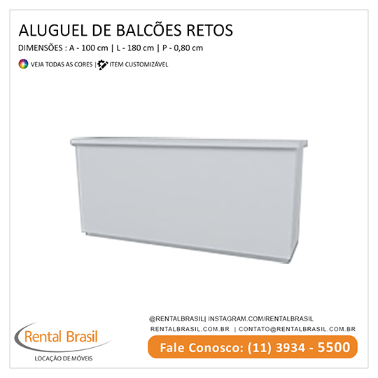 Aluguel de Balcões Retos Aluguel de Balcões Retos