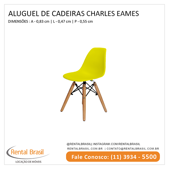 Aluguel de Cadeira Charles Eames Amarela Aluguel de Cadeira Charles Eames Amarela