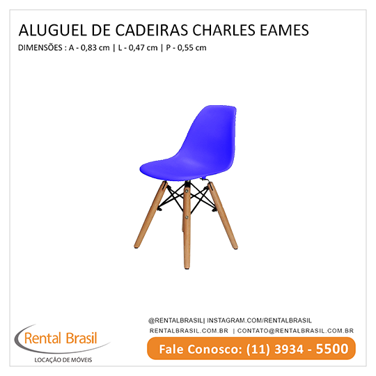 Aluguel de Cadeira Charles Eames Azul Aluguel de Cadeira Charles Eames Azul