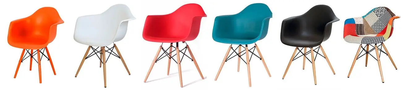 Cadeiras com braço Eames Wood diversas cores para locação