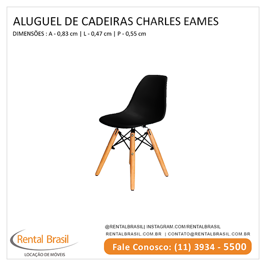 Aluguel de Cadeira Charles Eames Preta Aluguel de Cadeira Charles Eames Preta