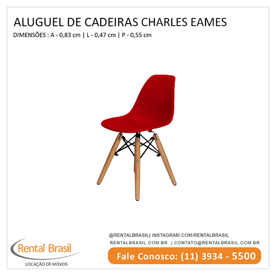 Aluguel de Cadeira Charles Eames Vermelho Aluguel de Cadeira Charles Eames Escuro
