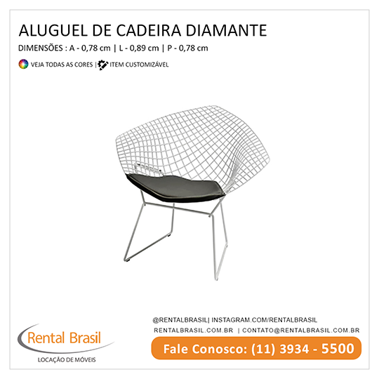 Aluguel de Cadeiras diamante pretas Aluguel de Cadeiras diamante