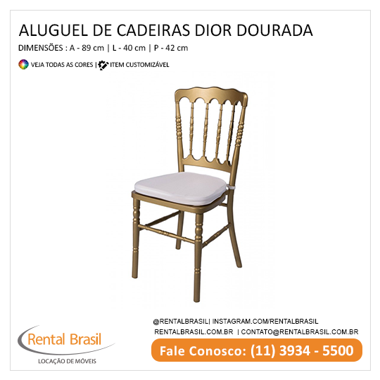 Aluguel de Cadeiras Dior Dourada Aluguel de Cadeiras Dior Dourada