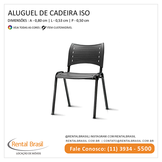 Aluguel de Cadeira iso Preta Aluguel de Cadeira iso Preta