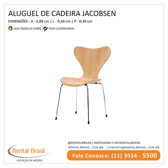 Aluguel de Cadeiras jacobsen madeira Aluguel de Cadeiras Jacobsen
