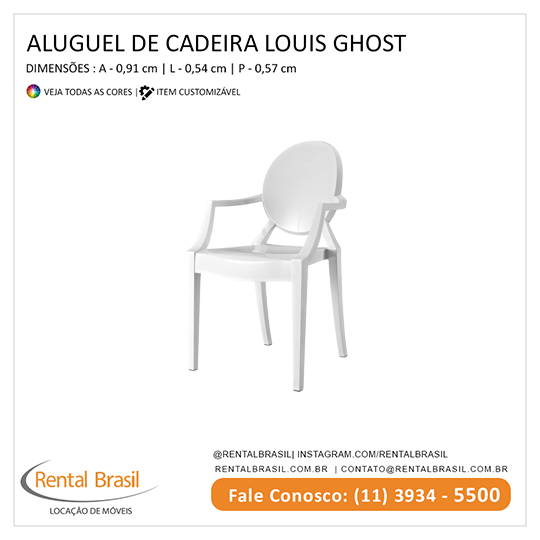 Aluguel de Cadeira Louis Ghost Branca Aluguel de Cadeira Louis Ghost Branca