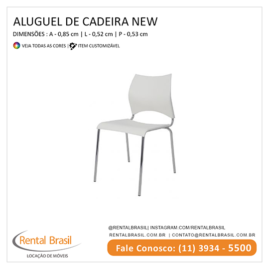 Aluguel de Cadeira new Stands Branca Aluguel de Cadeira new Stands Branca