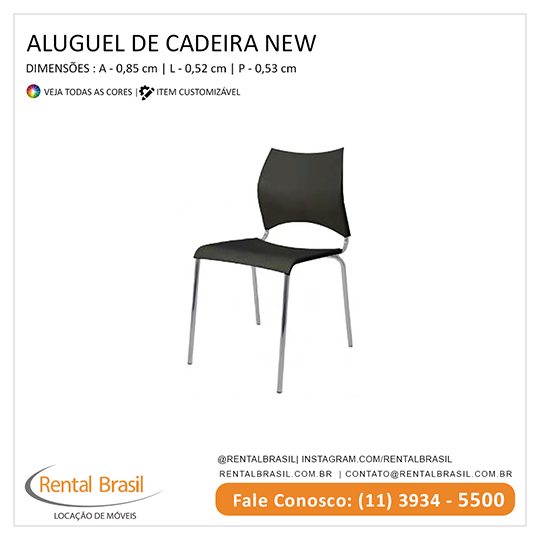 Aluguel de Cadeira new Stands Preta Aluguel de Cadeira new Stands Preta
