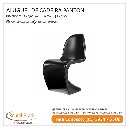 Aluguel de Cadeira Panton Preta Aluguel de Cadeira Panton Preta