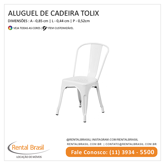 Aluguel de Cadeiras Tolix Branca Aluguel de Cadeiras Tolix Branca