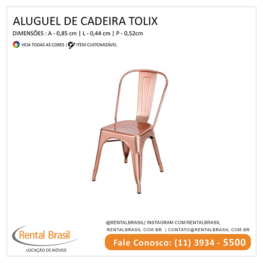 Aluguel de Cadeiras Tolix Bronze Aluguel de Cadeiras Tolix Bronze