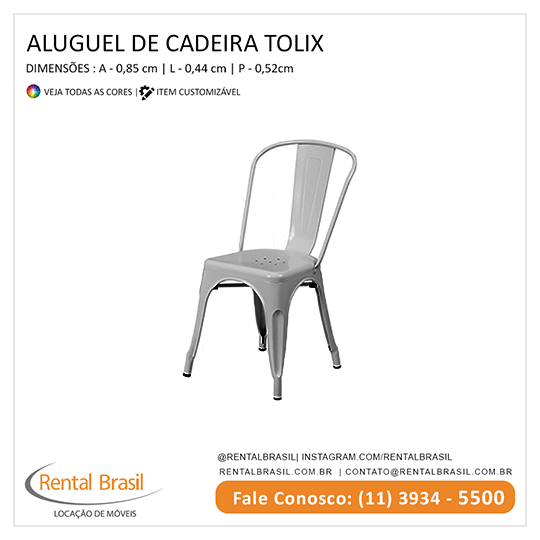 Aluguel de Cadeiras Tolix cinza Aluguel de Cadeiras Tolix Cinza