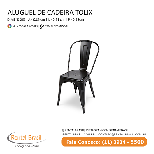 Aluguel de Cadeiras Tolix Preta Aluguel de Cadeiras Tolix Preta