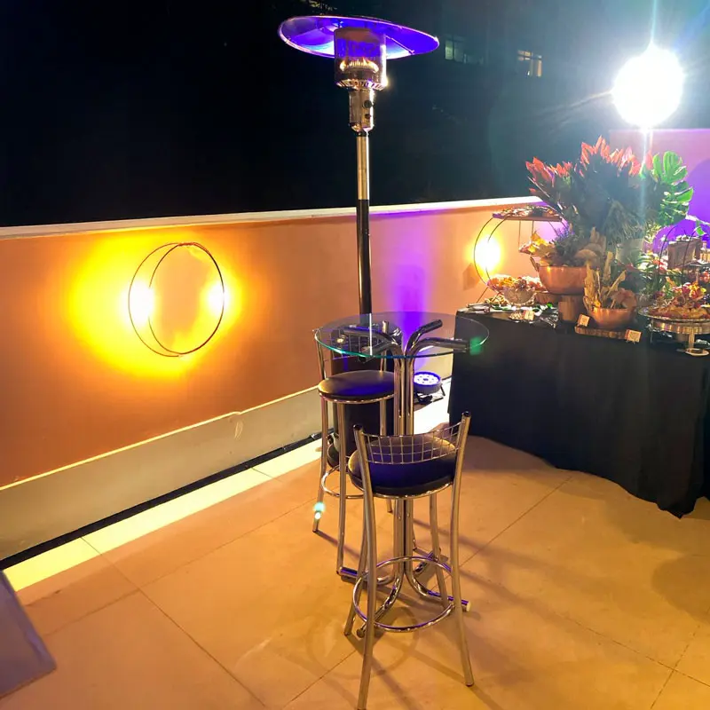 Evento externo com aquecedor à gás - Rental Brasil
